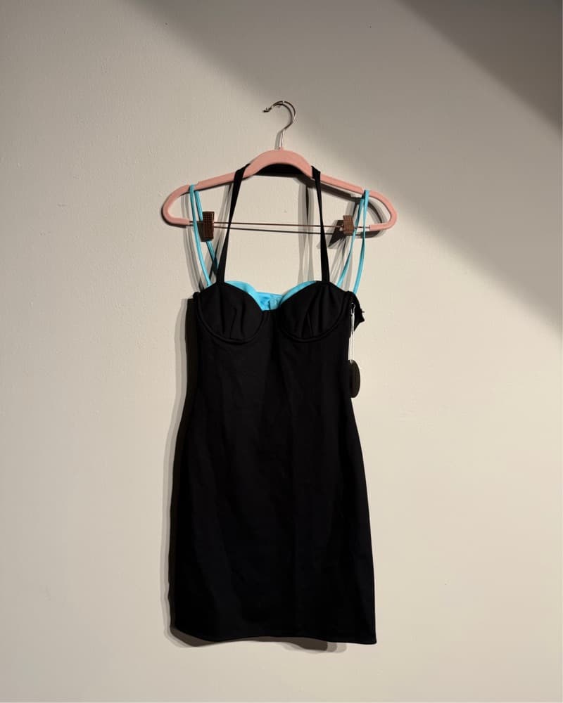 Staud Masonite Black Mini Dress  - Image 2
