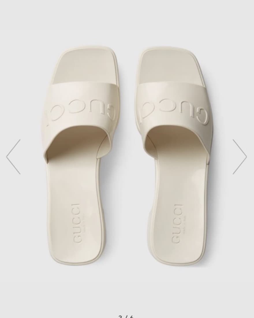 Gucci White Heeled Slides - Image 3