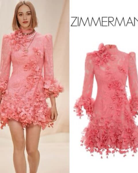 Zimmerman Appliqué Flower Lace Dress - Image 6