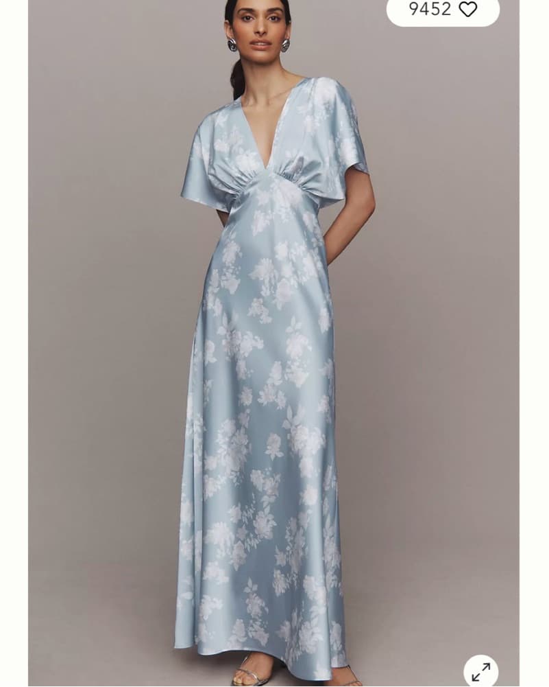 BHLDN Leila Deep-V Flutter-Sleeve Satin  - Image 2
