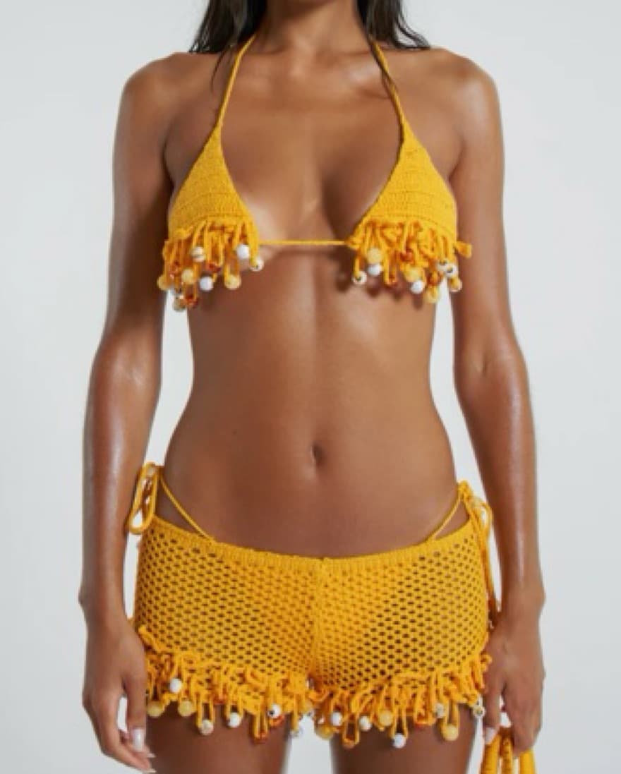 Jaded London Beaded Canary Knit Set - Image 1