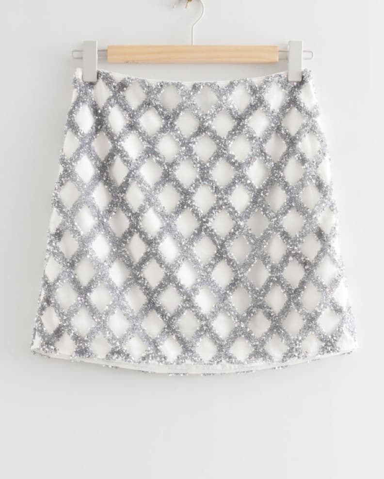 & Other stories Silver Sequin Skirt - Image 2