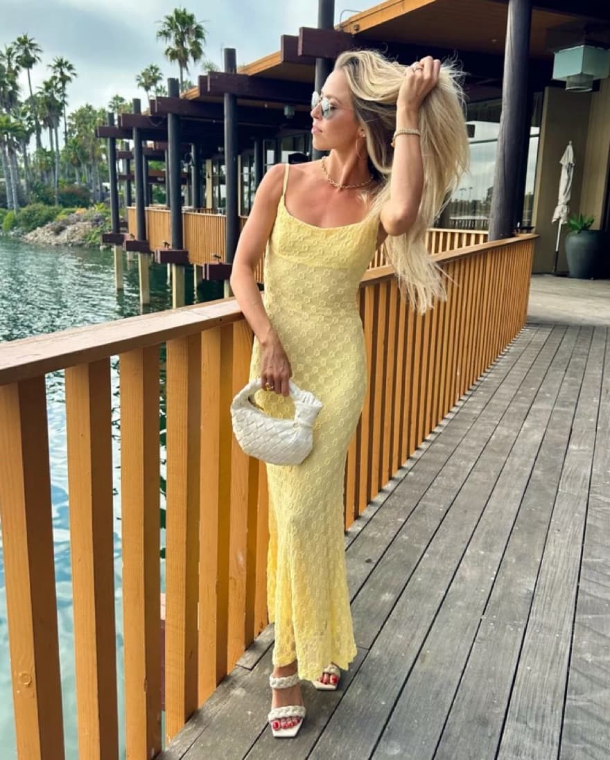 Bardot Adoni Mesh Maxi Dress - Canary - Image 1