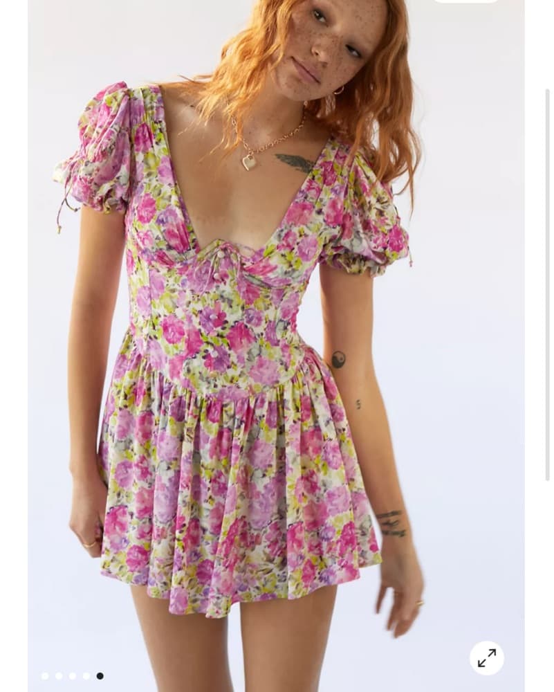 Paulina Silk Floral Mini Dress - Image 1