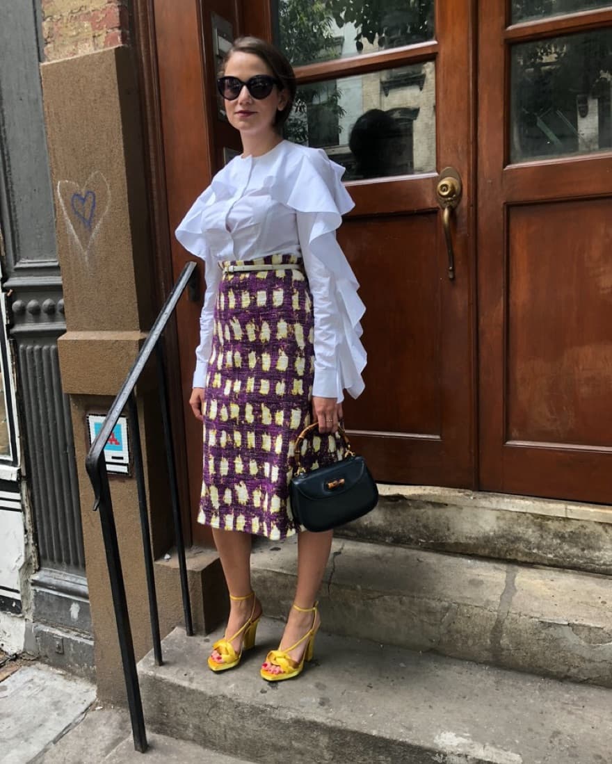 Rochas tweed checked skirt - Image 2