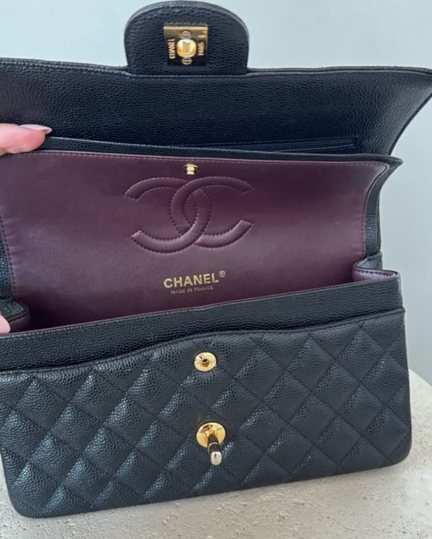 Chanel Double Flap Lambskin Quilted Bag - Image 6