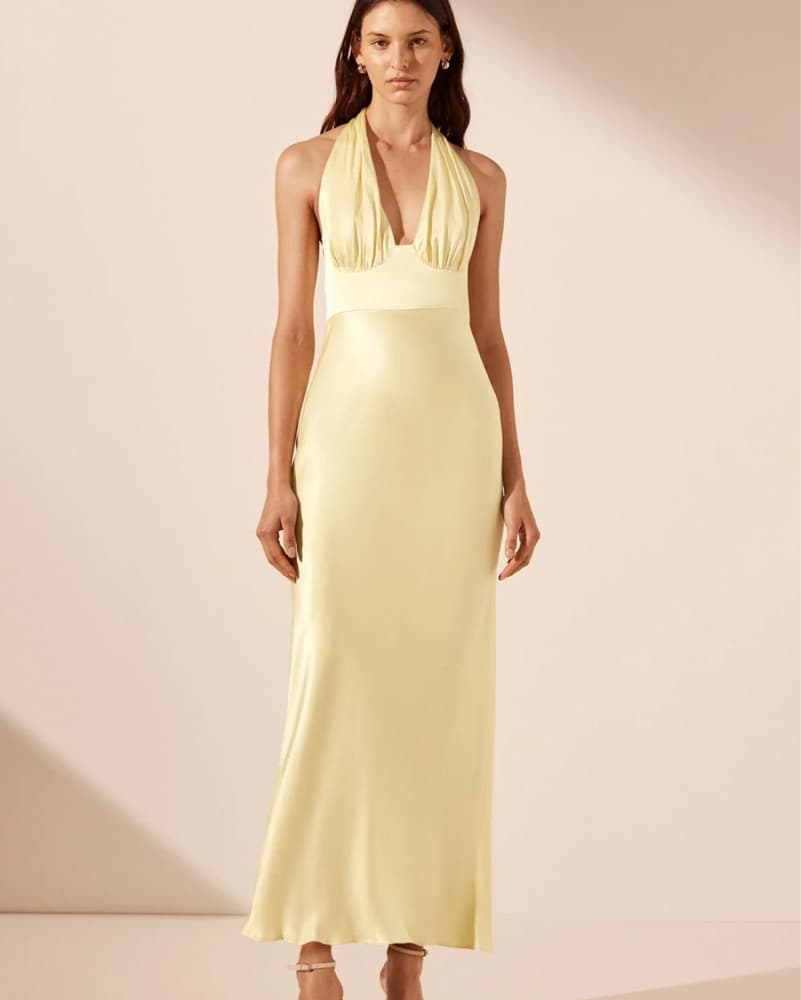 Shona Joy Yellow Halter Dress - Image 1