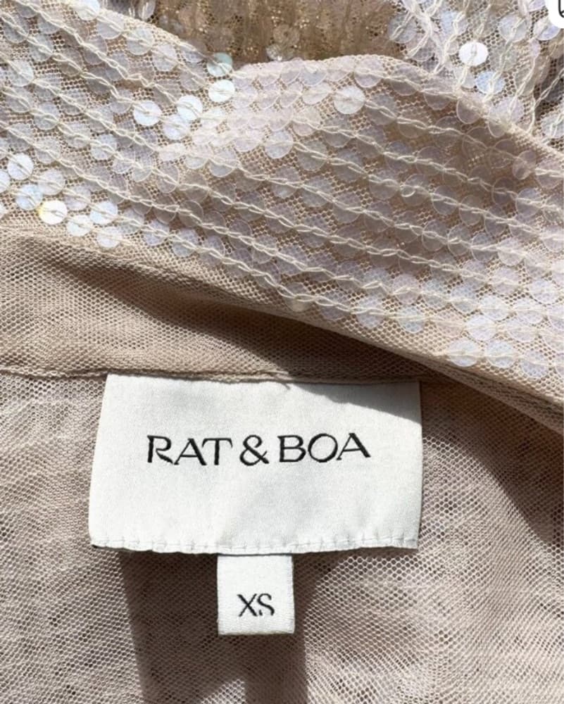 Rat & Boa Nude Sequin Button Up Top - Image 5