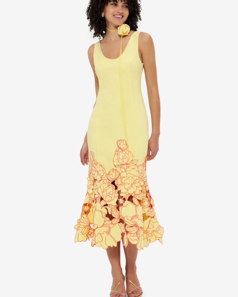 Leo Lin Butter Yellow Midi Dress - Image 1