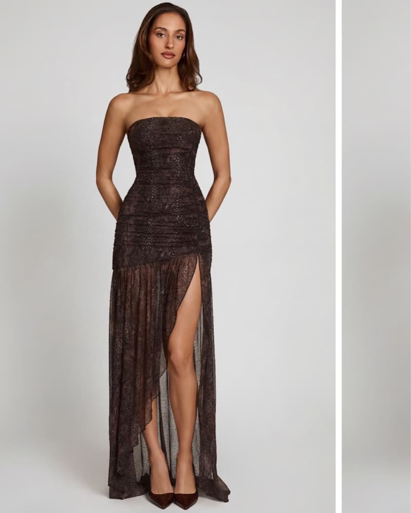 Oh Polly Snakeskin Maxi Dress - Image 3