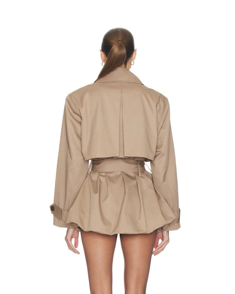 Helsa - Short Bubble Hem Trench - XS - Image 3
