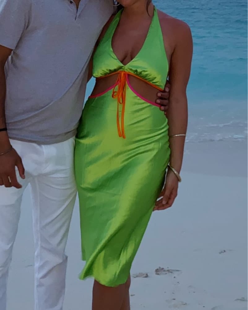 Tropical Halter Midi Dress - Image 3