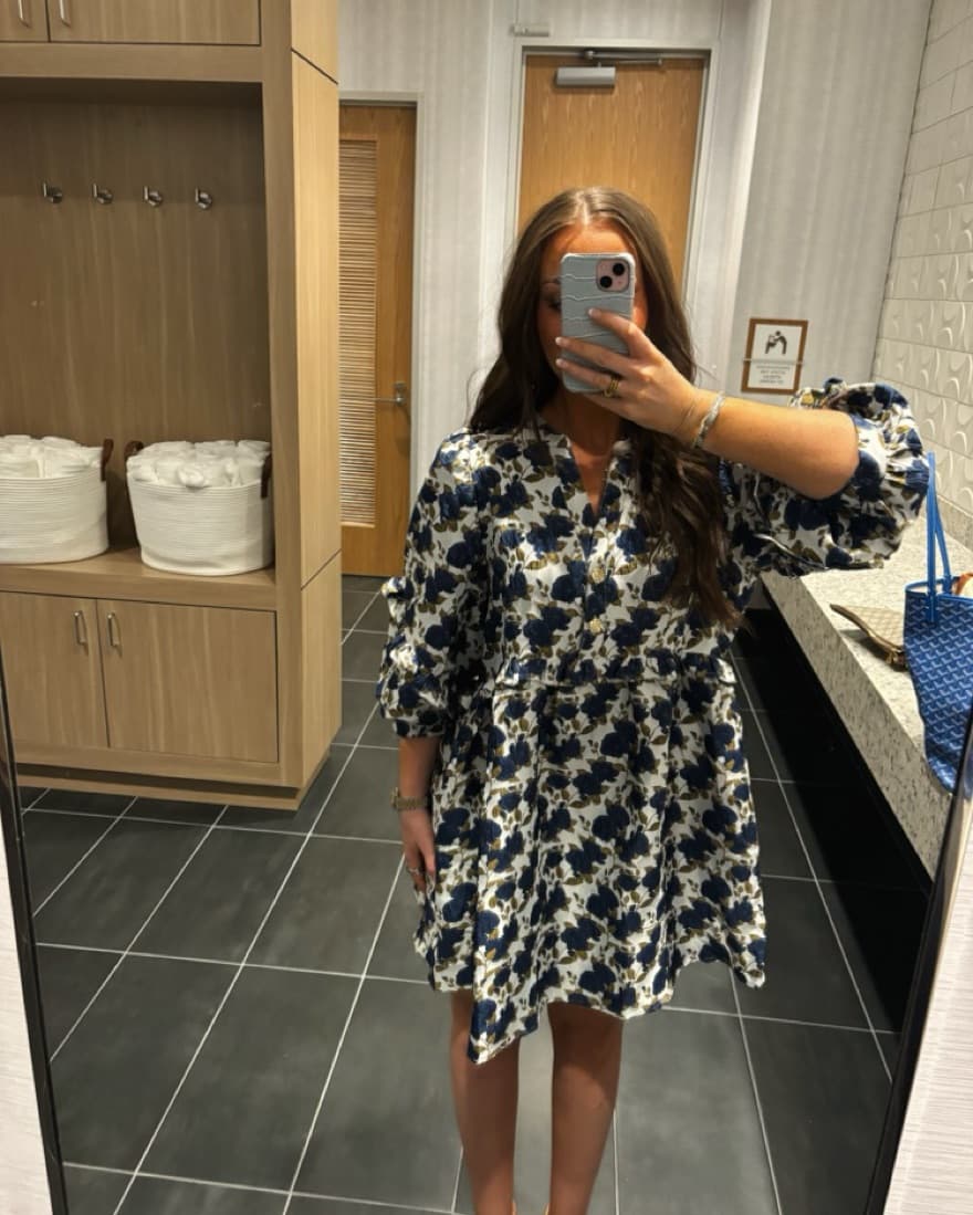 Blue Floral Dress - Image 1