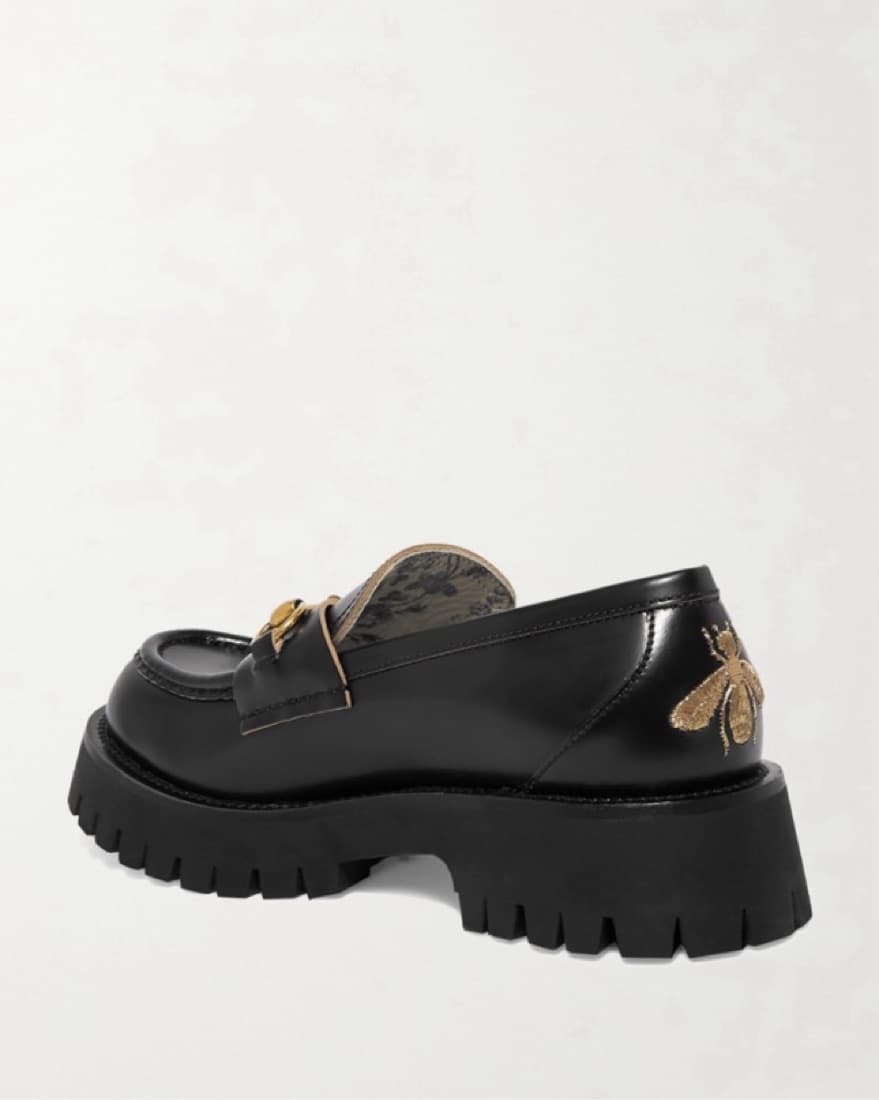 GUCCI Horsebit-detailed metallic embroid - Image 3