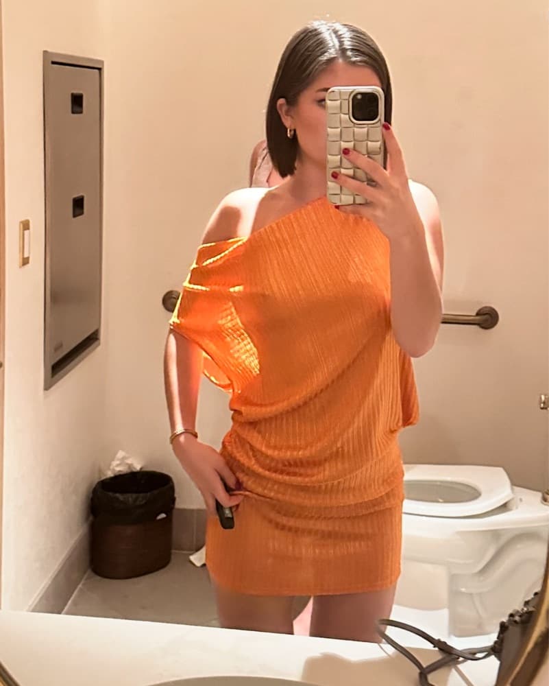 Orange Dana Foley Backless Mini Dress - Image 1