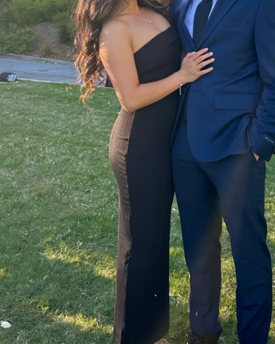 Black Strapless Bodycon Maxi Dress - Image 1