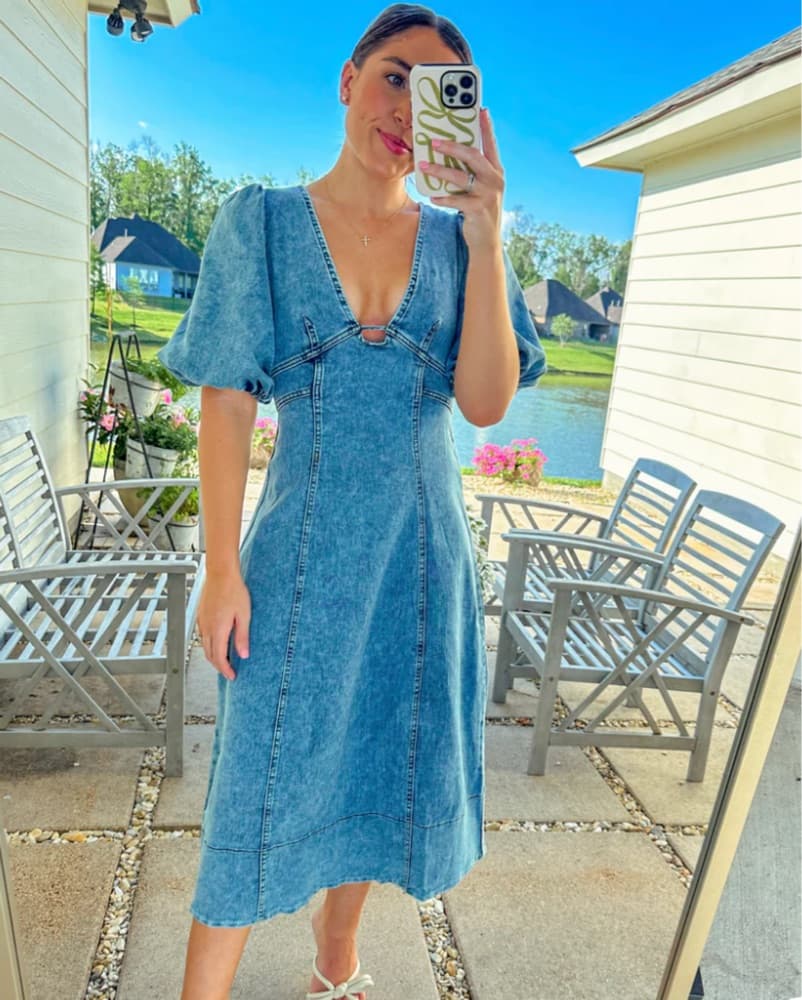Denim Midi Dress - Image 1
