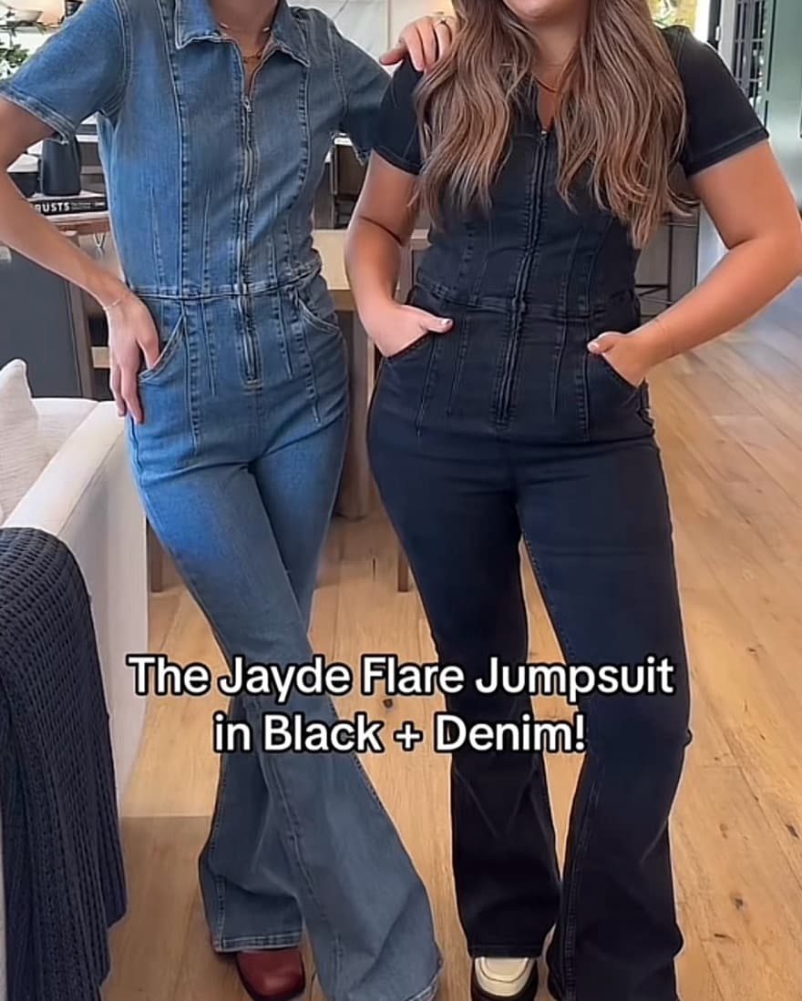 Free People Jayde Denim Flared Jumpsuit - Image 4