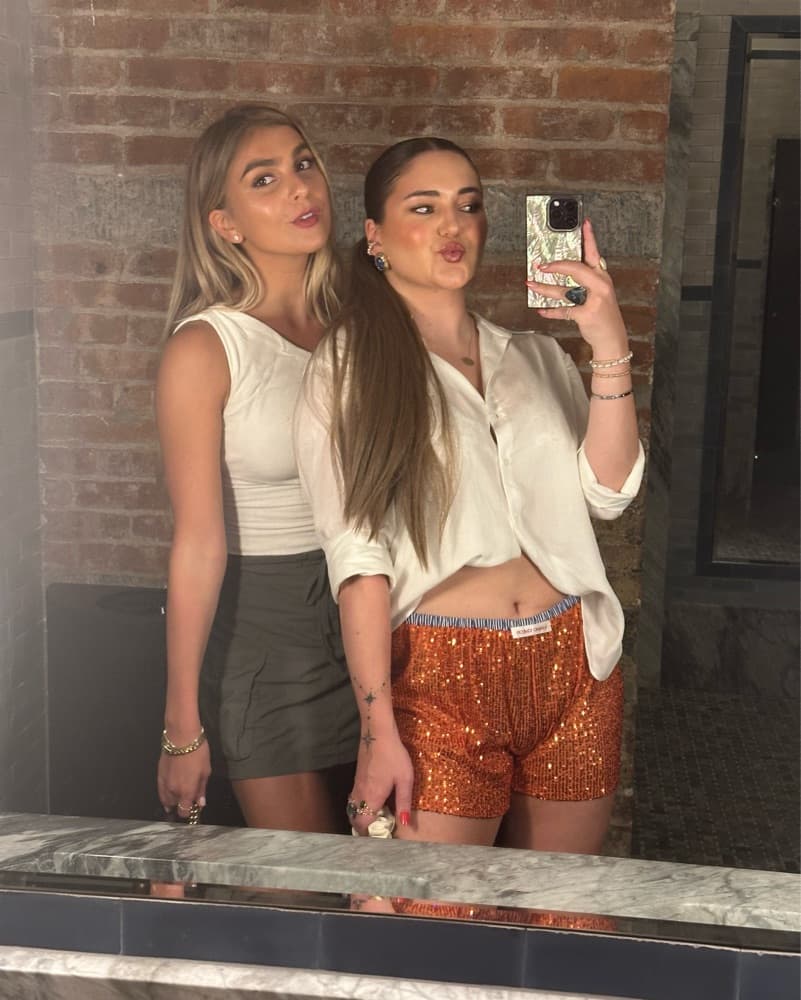 Hand Over orange sequin shorts  - Image 3