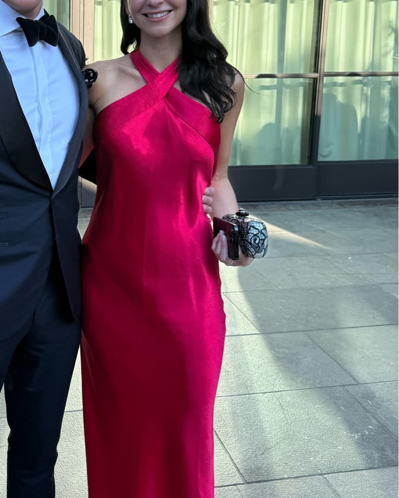 Galvan London Liquid Satin Red Dress - Image 4