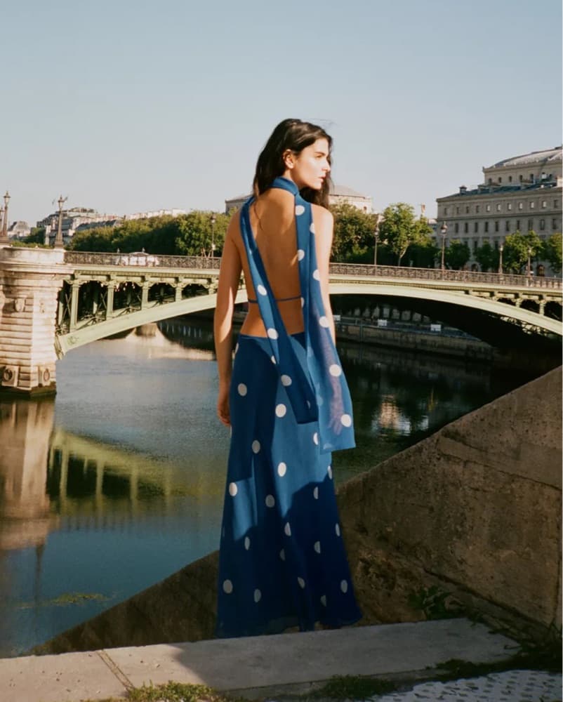 For Sale- Blue Polka Dot Halter Dress - Image 2