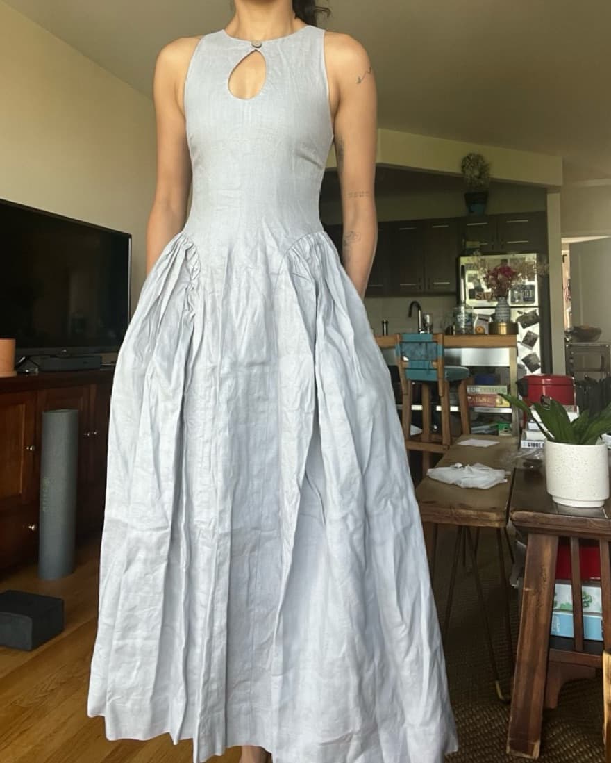 Keyhole Irish Linen Dress - Image 5