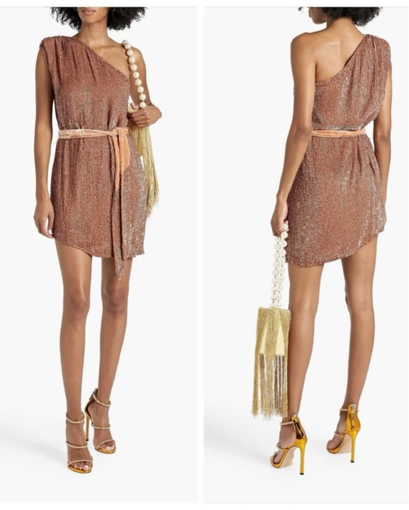 Retrofete Ella Mini Dress Bronze - Image 2