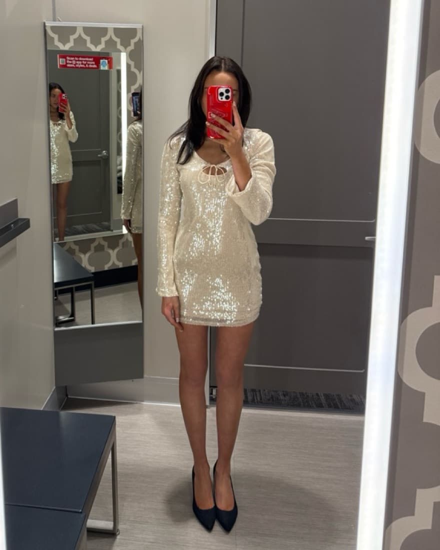 Sequin Long Sleeve Dress - Image 1