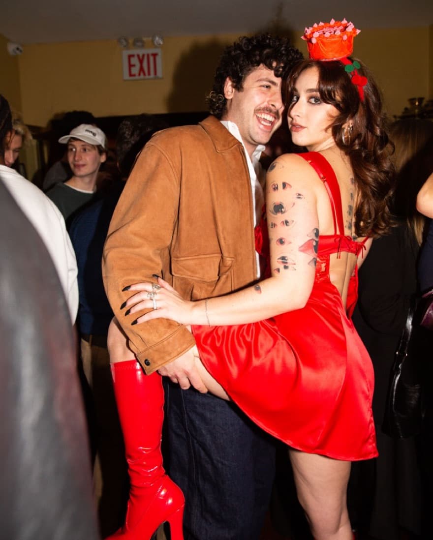 For Love And Lemons Red Silk Slip Dress - Image 1