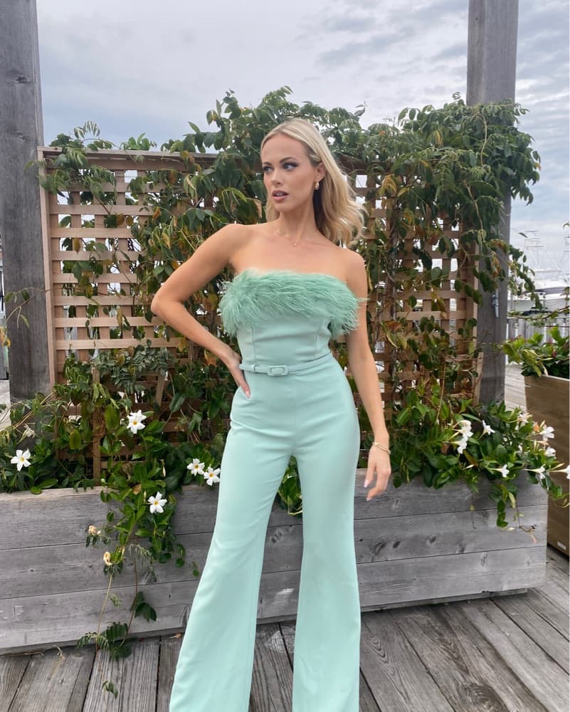 Nadine Merabi Feather Jumpsuit - Image 2
