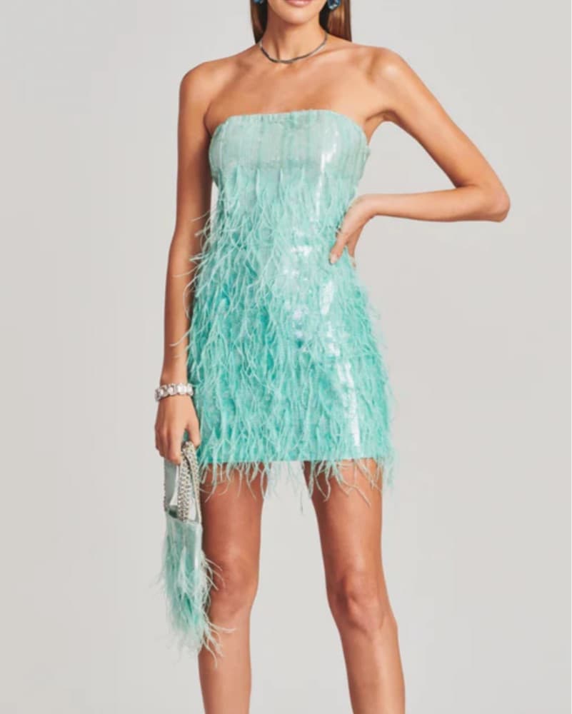 Retrofete Anastasia Sequin Feather Dress - Image 2