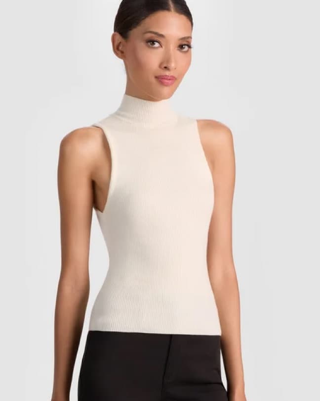 Alice+Olivia Fitted Mock Neck Top - Image 1