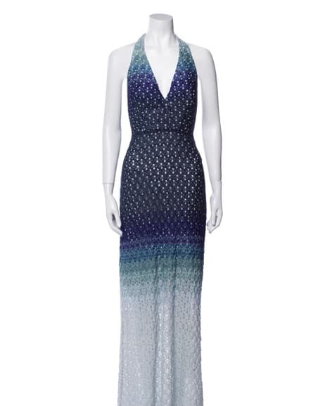 Missoni Ombre Blue Halterneck Dress - Image 2