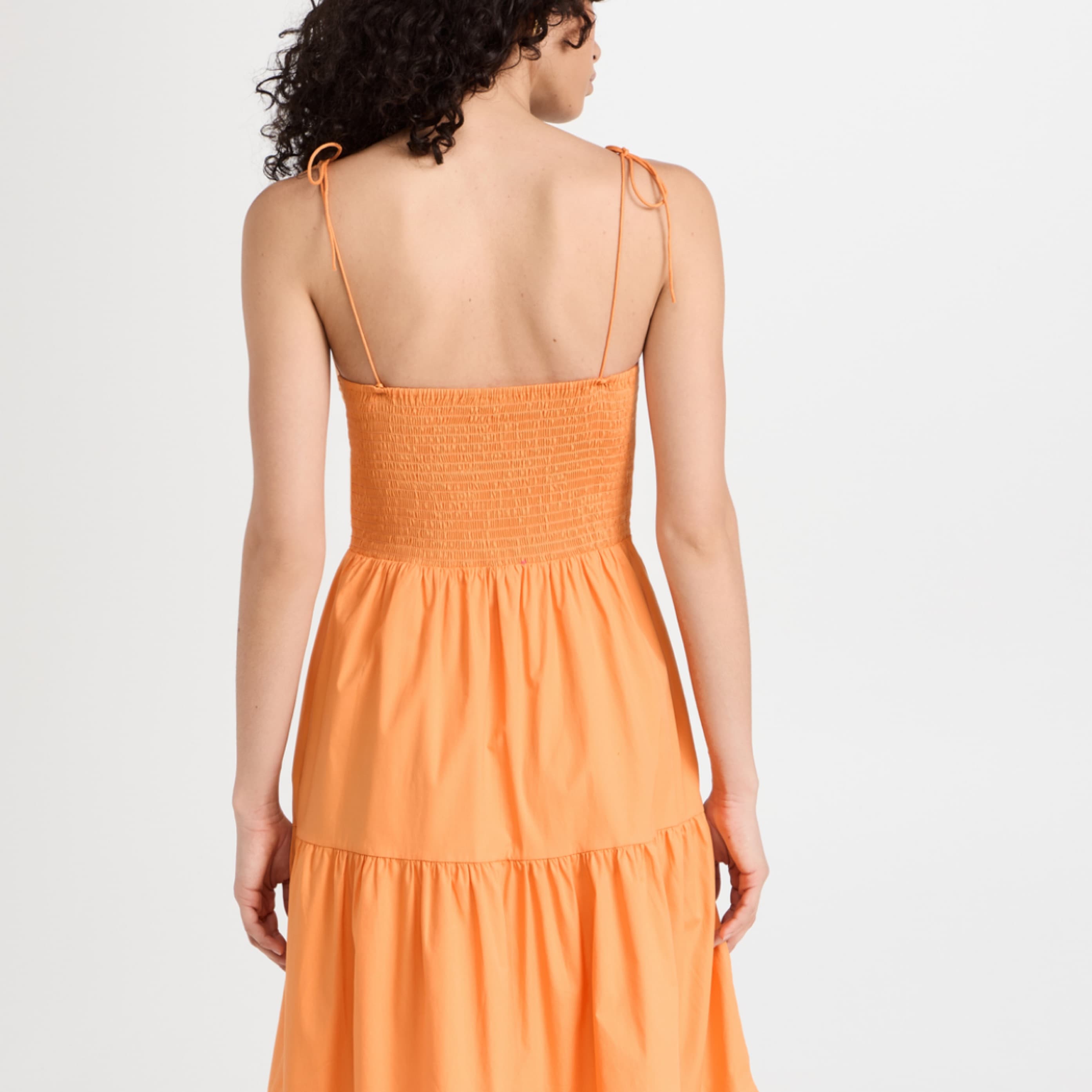 Wayf Orange Flower Midi Dress - Image 3