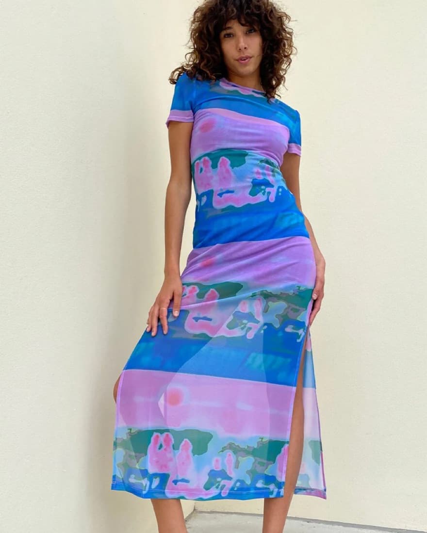 Miaou Billie Thermal Pastel Sheer Dress  - Image 1
