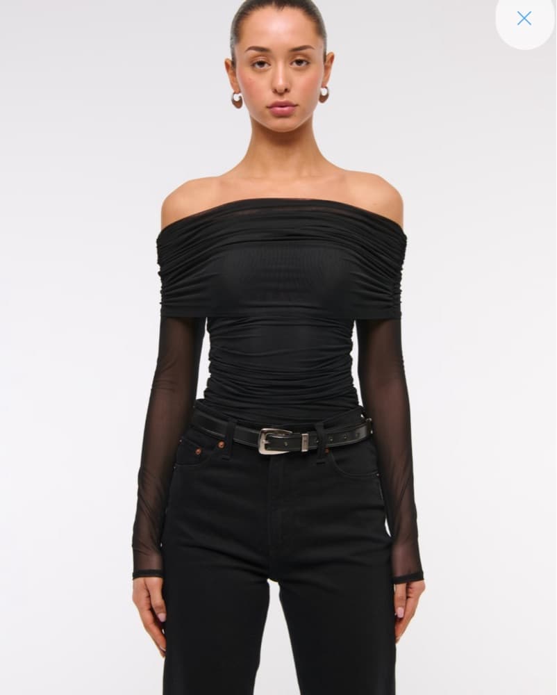 Versatile Off-Shoulder Ruched Bodysuit - Image 1
