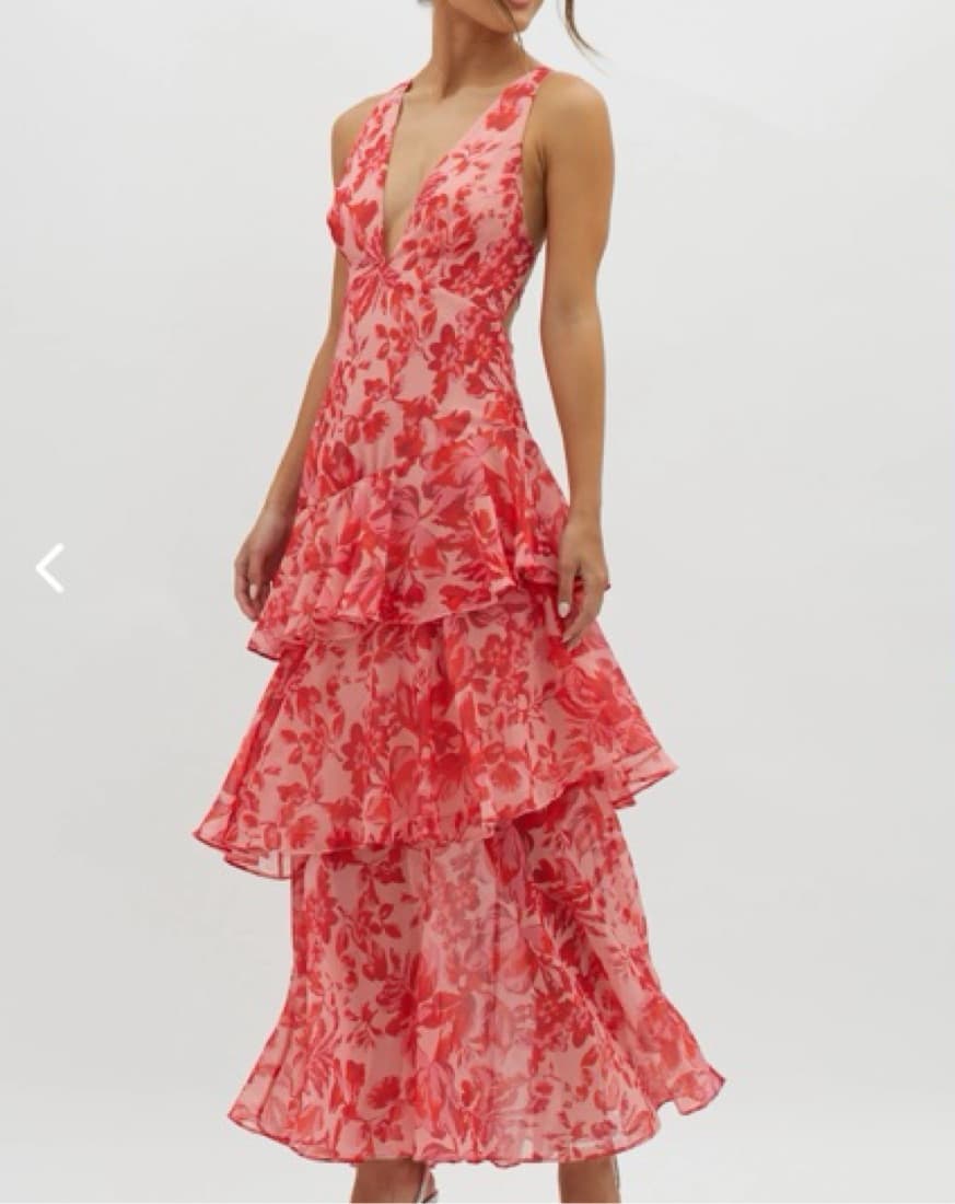 Pink Floral Ruffle Dress - Selfie Leslie - Image 3
