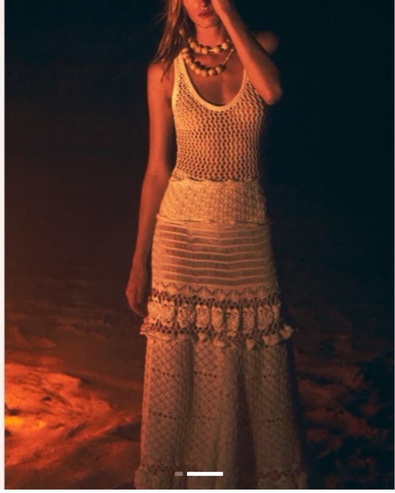 Blue Alexis Crochet Long Dress - Image 4