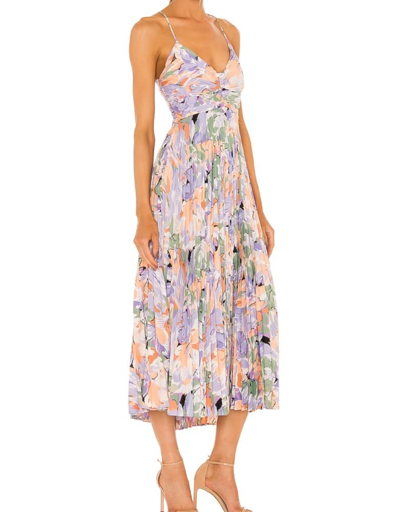Floral Pleated Midi Dress - Image 2