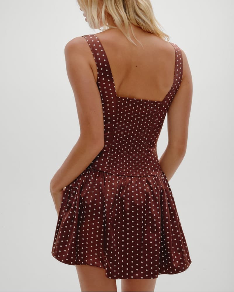 Polka Dot Mini Dress With Lace - Image 2