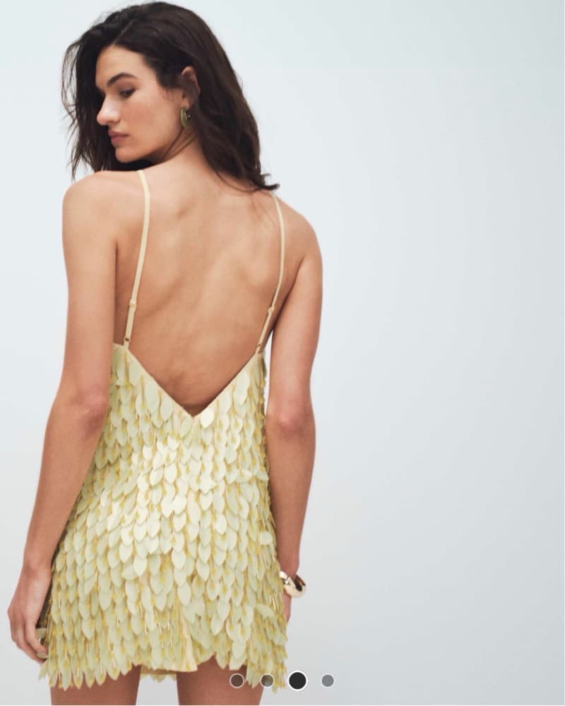 Shimmering Yellow Sequin Mini Dress - Image 2