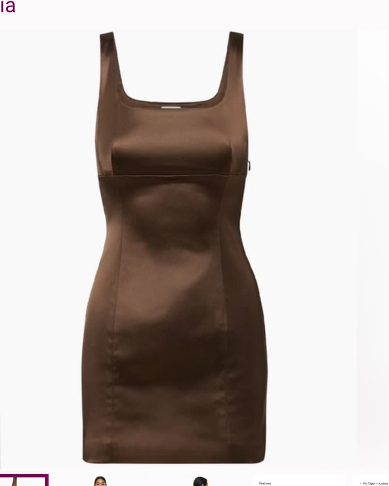 Aritzia Brown Satin Dress - Image 1