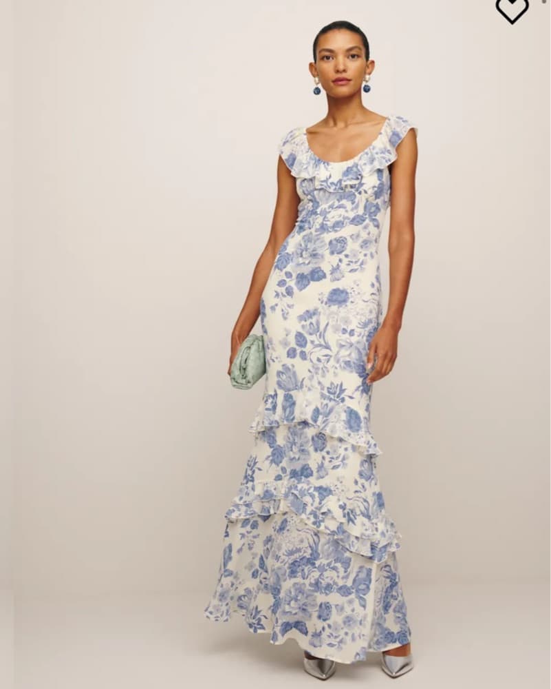 Reformation Tripoli Blue Floral Gown - Image 1