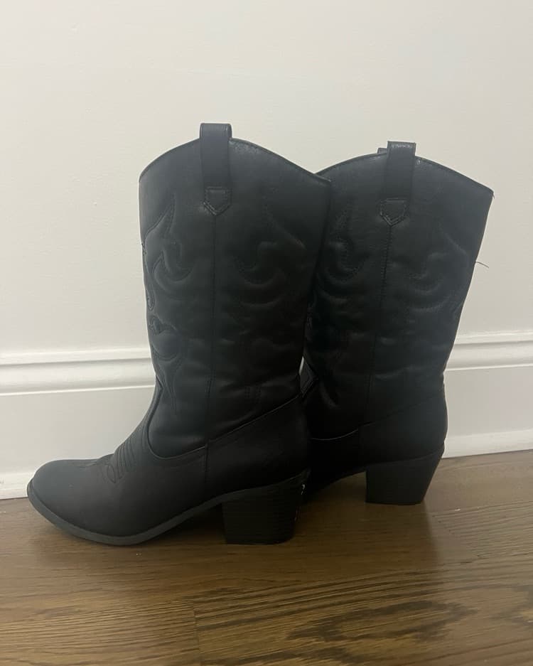 Black Cowboy Boots - Image 1