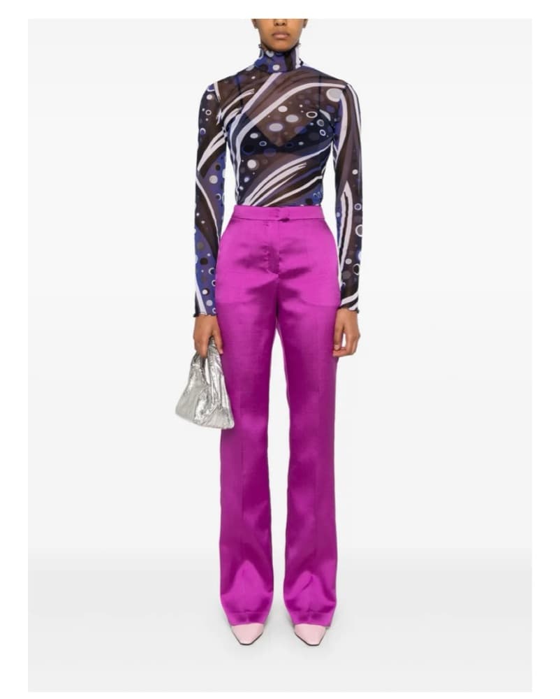 Pucci Polka Dot Mesh Mock Neck Shirt - Image 5