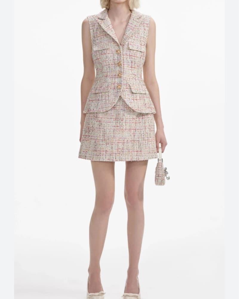 Self-Portrait Tweed Mini Boucle Dress - Image 2