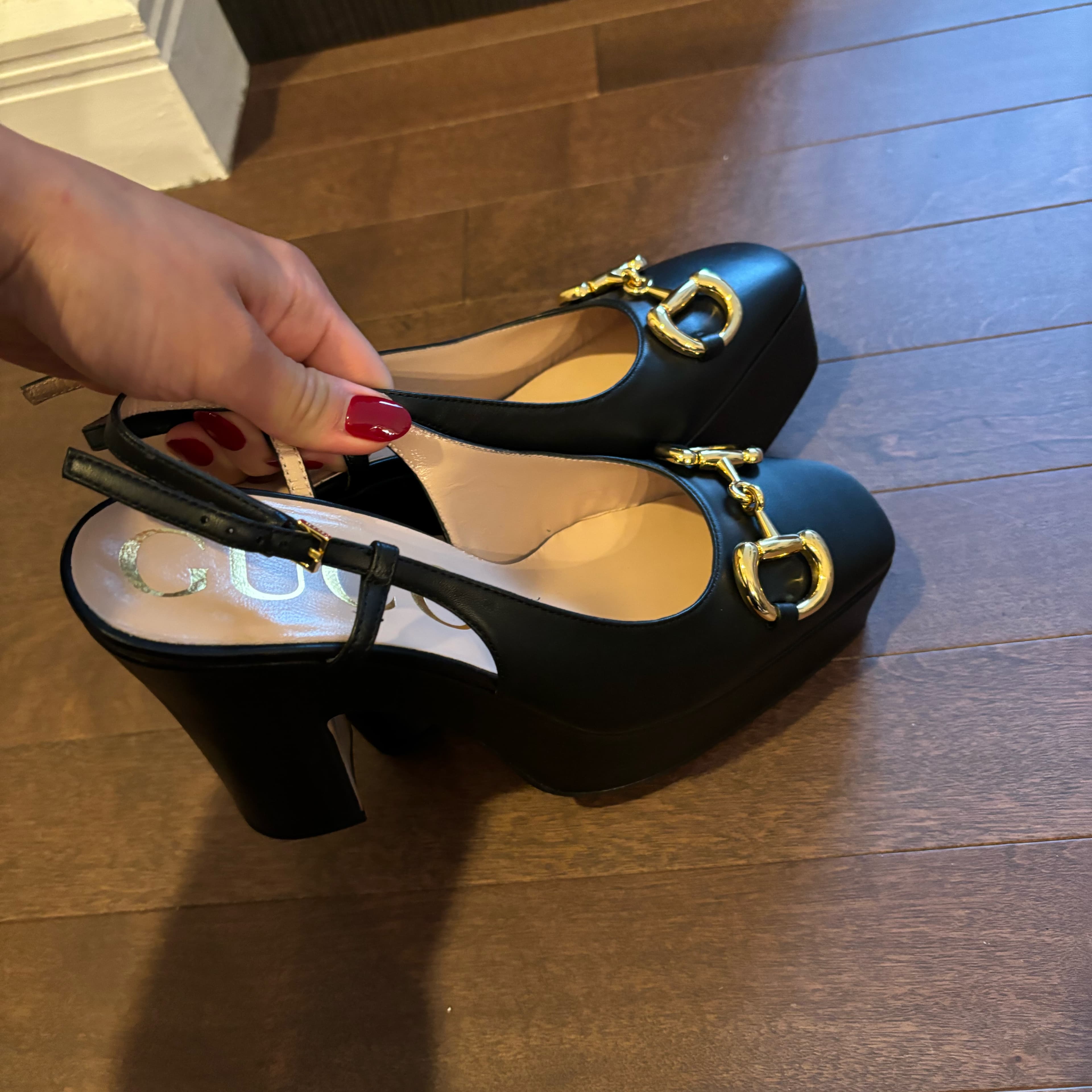 Gucci Platform Horsebit Black Heels - Image 2