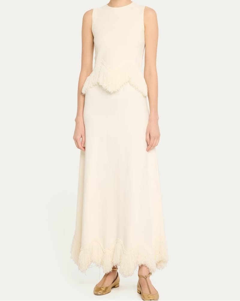 Ulla Johnson Knit Fringe Set (White) - Image 3