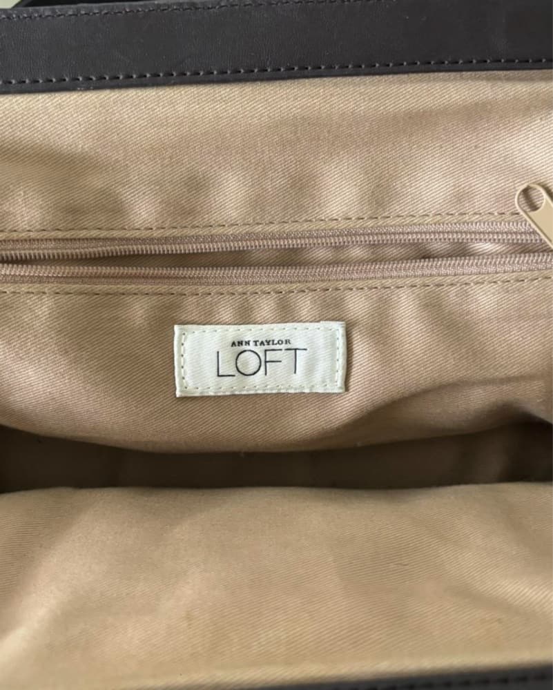 Brown Suede & Leather Purse  - Image 4