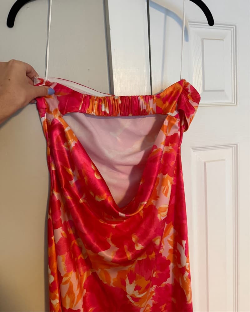 Red Floral Midi Dress - Image 3